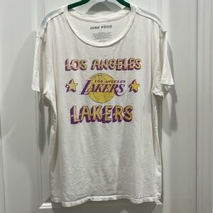 Junk Food Los Angeles Lakers Graphic Tee Shirt White Sz L